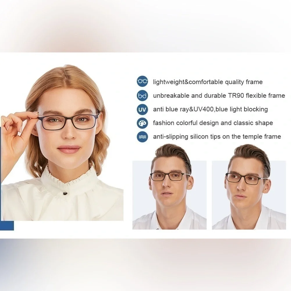 AQWANO NWT Reading Glasses Computer Blue Light Blocking - Set of Two +2.50